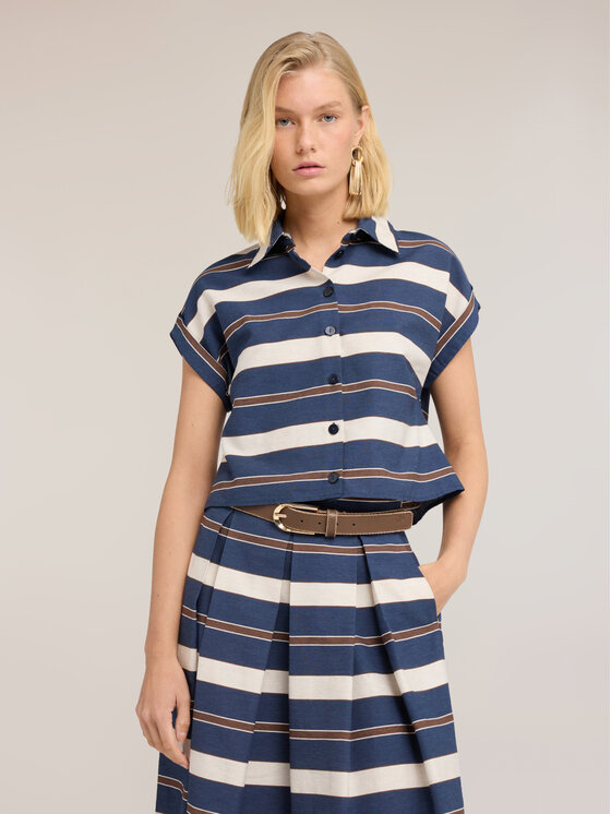 Motivi Motivi Camicia 5019W000519N0S1 Blu Boxy Fit