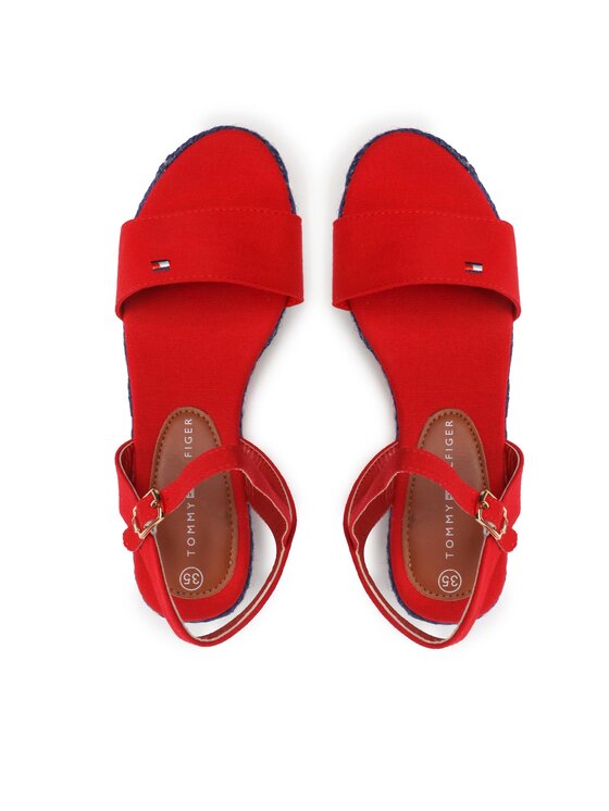 Tommy Hilfiger Tommy Hilfiger Espadrilles Rope Wedge T3A7-32778-0048300 S Piros