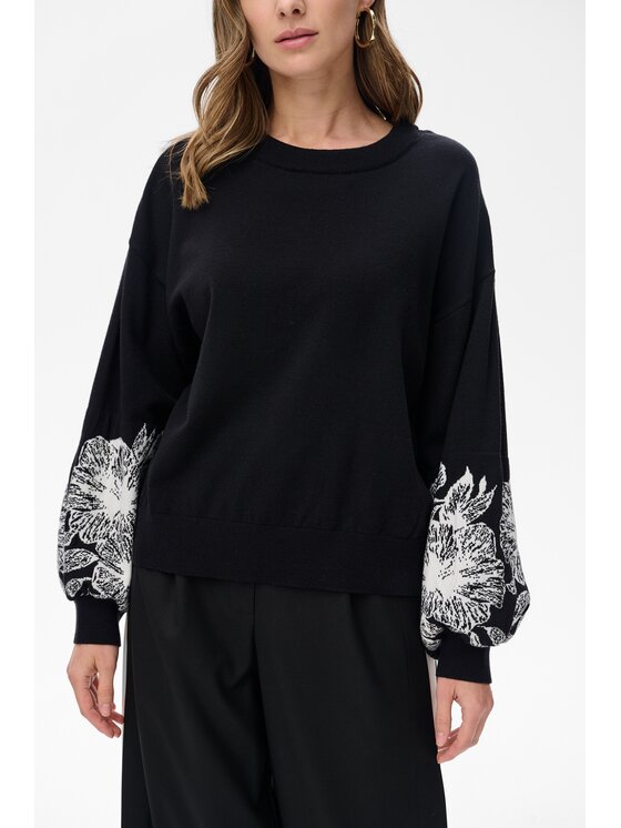 blue shadow blue shadow Sweter Iben Czarny Regular Fit