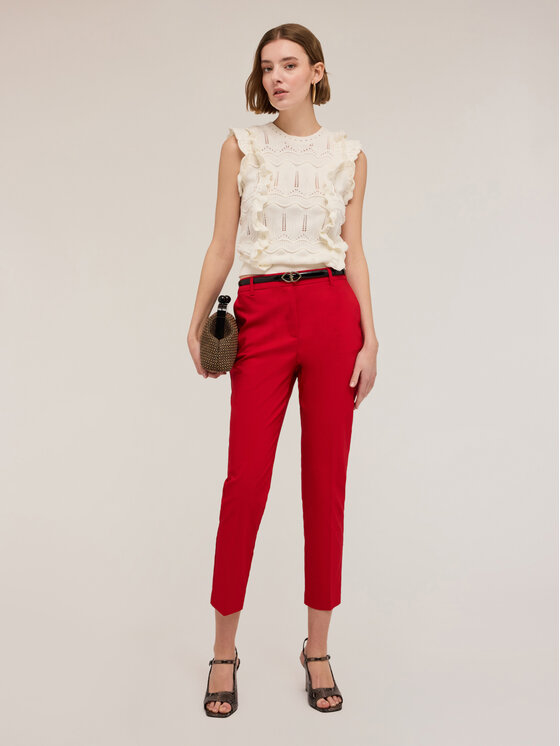 Motivi Motivi Pantaloni di tessuto P203Q303936N016 Rosso Regular Fit