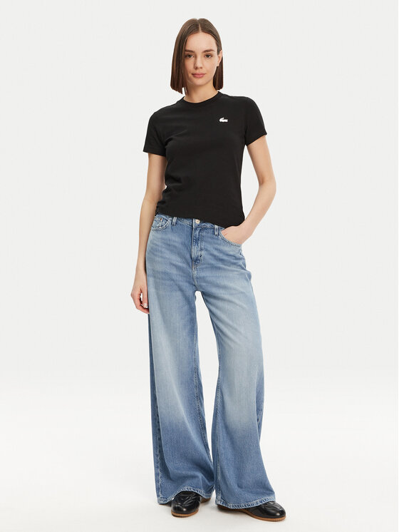 Lacoste Lacoste Тишърт TF9246 Черен Slim Fit