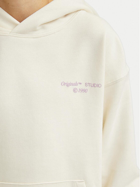 Jack&Jones Junior Jack&Jones Junior Majica dugih rukava Noho Back Graphic 12263292 Écru Relaxed Fit