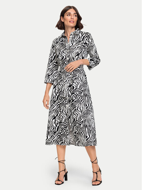 Olsen Olsen Рокля тип риза 13001750 Черен Regular Fit