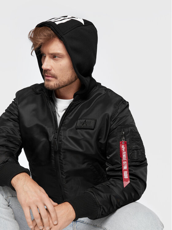 Alpha Industries Alpha Industries Μπόμπερ μπουφάν Back Print 128113 Μαύρο Regular Fit