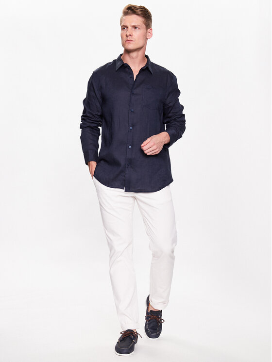 Guess Guess Camicia Island M2YH44 WERX0 Blu scuro Slim Fit
