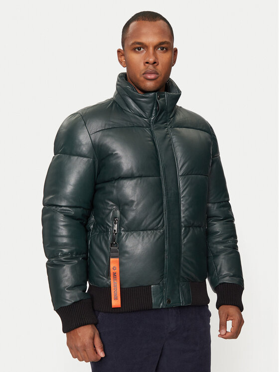 Milestone Milestone Шкіряна куртка Wesley 431040 21085 Зелений Regular Fit
