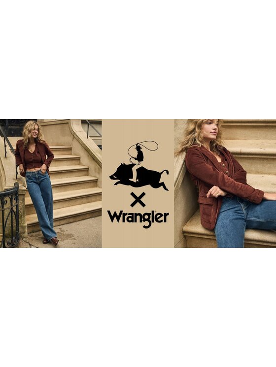 Wrangler Wrangler Koszula Baloon Sleeve Shirt Niebieski Basic Fit