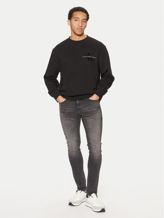 Calvin Klein Jeans Calvin Klein Jeans Džemperis Bristle Monologo J30J327105 Juoda Regular Fit