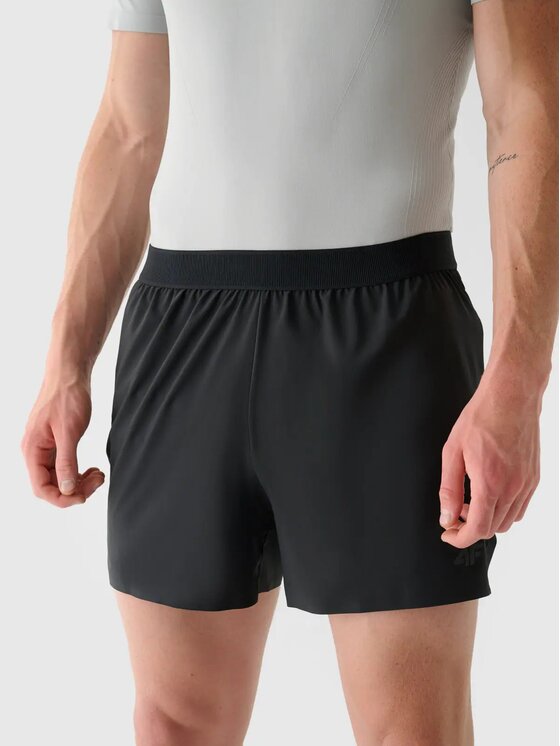 4F 4F Αθλητικό σορτς 4FWAW24TFSHM633-22S Μαύρο Regular Fit