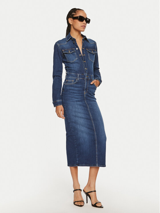 Liu Jo Liu Jo Sukienka jeansowa UF4146 D4811 78525 Niebieski Slim Fit