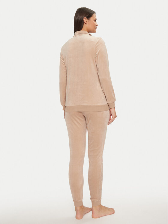 Selmark Selmark Pijama P9074 Bej Regular Fit