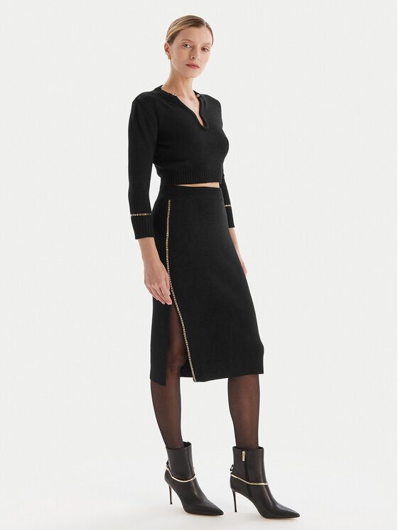 Simona Corsellini Simona Corsellini Spódnica ołówkowa A25CPGOE0101 Czarny Slim Fit