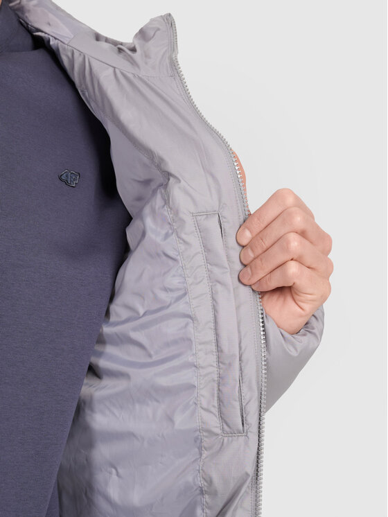 4F 4F Kurtka puchowa MIDSHOP TEXTILE Szary Regular Fit