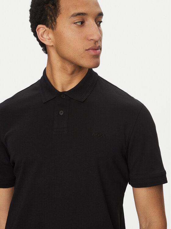 BOSS BOSS Polokošile Pe_Interlock 50520109 Černá Regular Fit