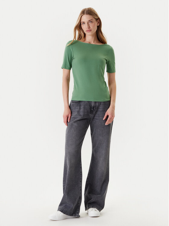 United Colors Of Benetton United Colors Of Benetton Majica 3FJHD109K Zelena Slim Fit