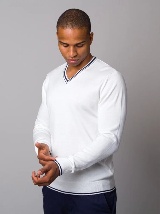 Willsoor Willsoor Sweter 71830 Biały Regular Fit