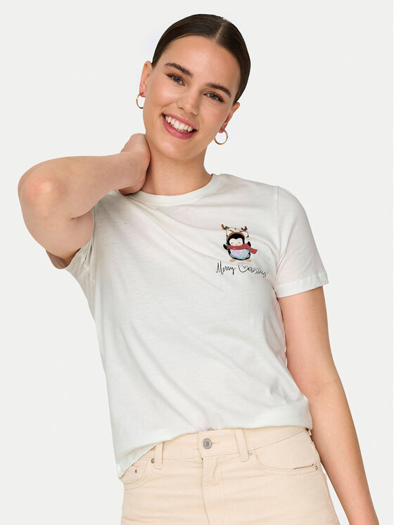 ONLY ONLY Tričko Kita 15331069 Biela Regular Fit