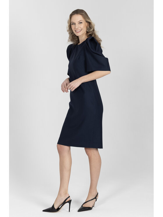 Deni Cler Milano Deni Cler Milano Sukienka wieczorowa W-DC-3245-F2-A2-58-1 Granatowy Regular Fit