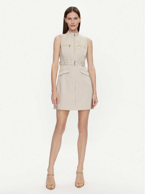 Morgan Morgan Kleid für den Alltag 241-ROMEA Beige Slim Fit