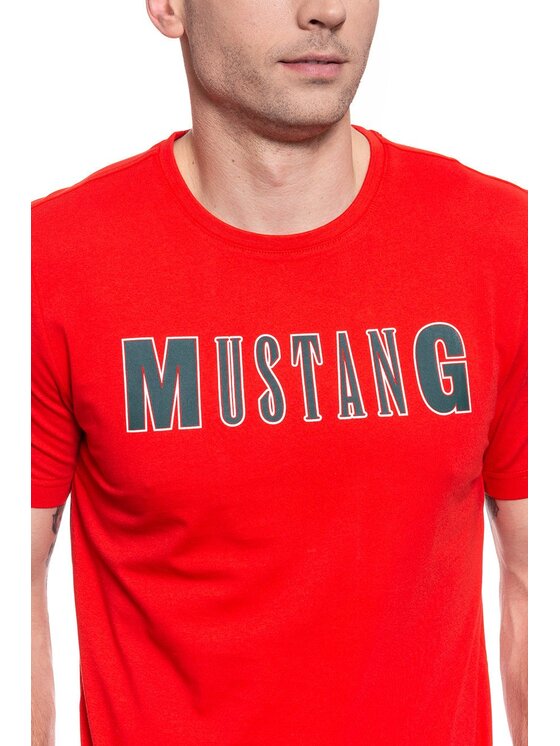 Mustang Mustang T-shirt ALEX LOGO TEE Rosso Regular Fit