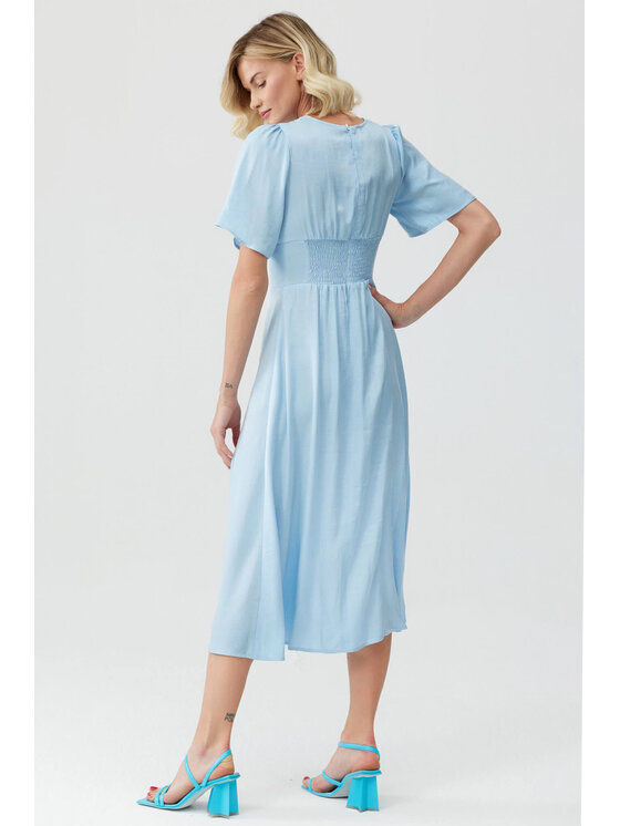 Lunedi Lunedi Sukienka codzienna Romatica Maxi z Tancelu i Wiskozy Babyblue Niebieski Regular Fit