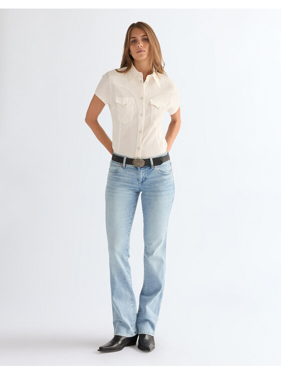 Wrangler Wrangler Jeansy LOW RISE BOLD BOOT Niebieski Bootcut Fit