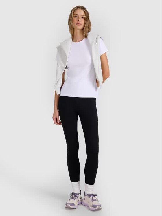 4F 4F Tričko 4FWMM00TTSHF2255-10S Biela Slim Fit