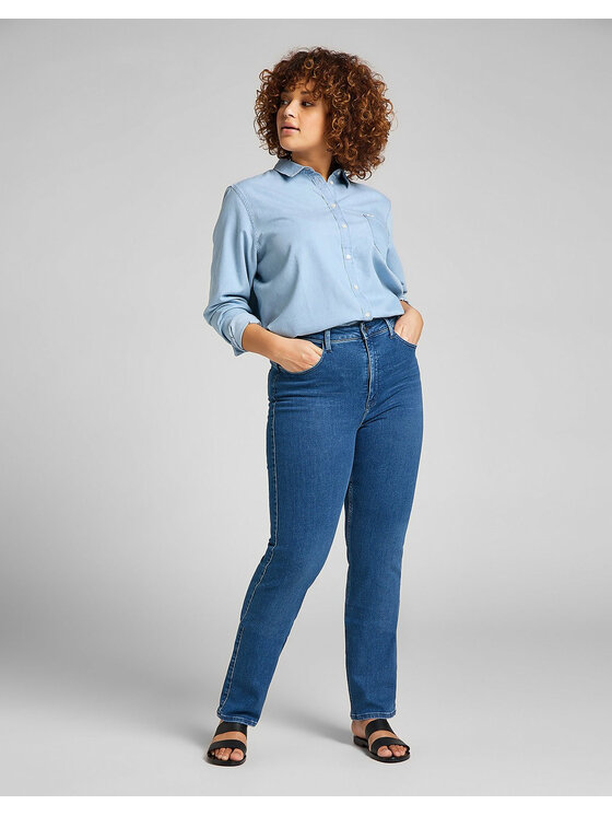 Lee Lee Jeansy CLASSIC STRAIGHT PLUS Niebieski Straight Fit