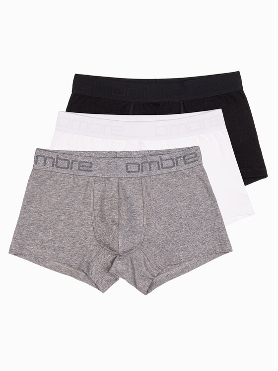 Ombre Ombre Sada 3 kusů boxerek OM-UNBO-0105 Bílá