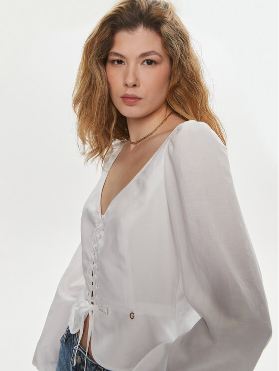 Guess Guess Μπλουζάκι Federica W4GH88 WG7B0 Λευκό Regular Fit