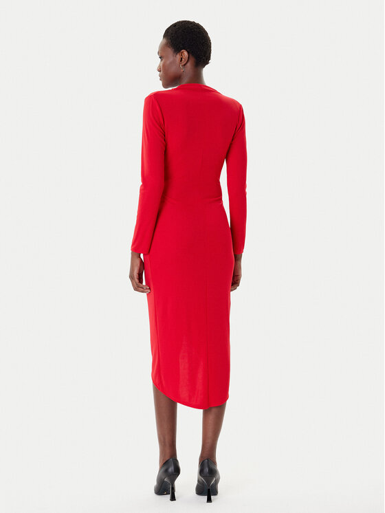 Rinascimento Rinascimento Kokteilinė suknelė CFC0020146002 Raudona Slim Fit