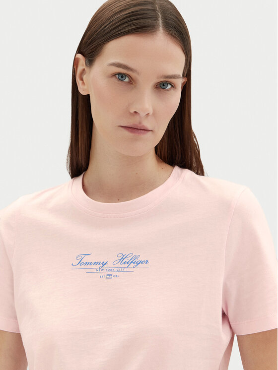 Tommy Hilfiger Tommy Hilfiger T-krekls WW0WW45428 Rozā Regular Fit