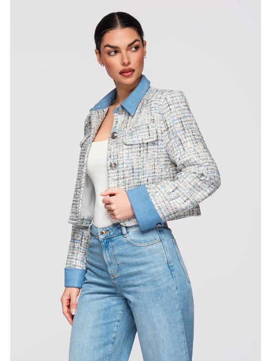 Ombre Ombre Marynarka OW-BLZB-0106 Niebieski Slim Fit