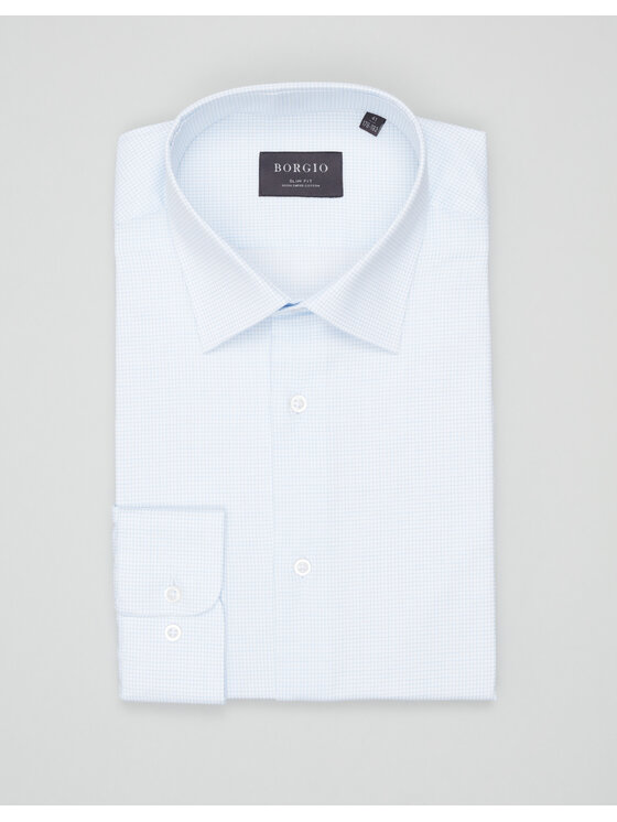 Borgio Borgio Koszula matera_00700 Niebieski Slim Fit