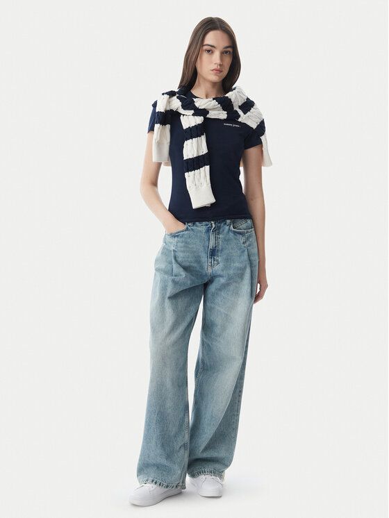 Tommy Jeans Tommy Jeans T-Shirt Ess Logo DW0DW23479 Dunkelblau Slim Fit