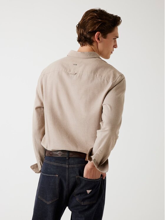 Guess Guess Риза 178972 Кафяв Classic Fit