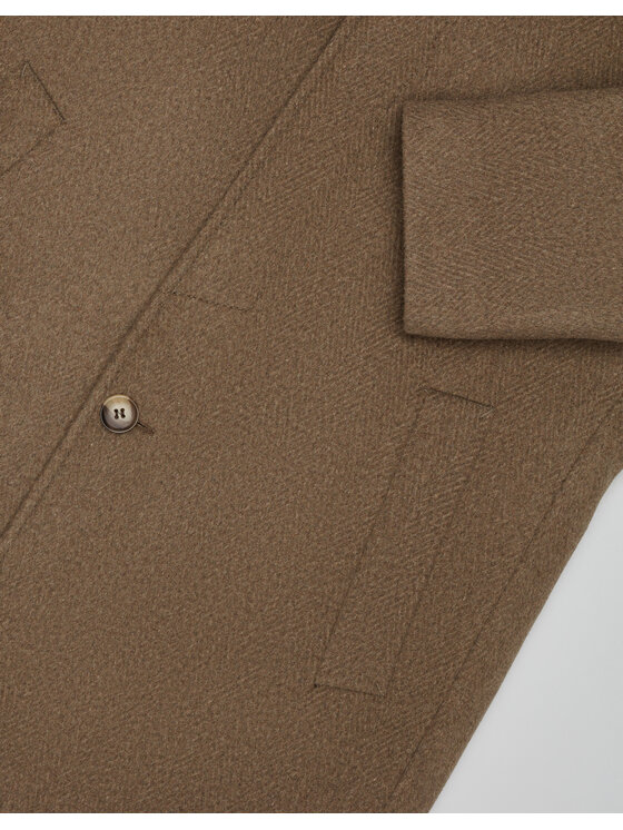 Borgio Borgio Płaszcz wełniany rivara_bz Beżowy Slim Fit