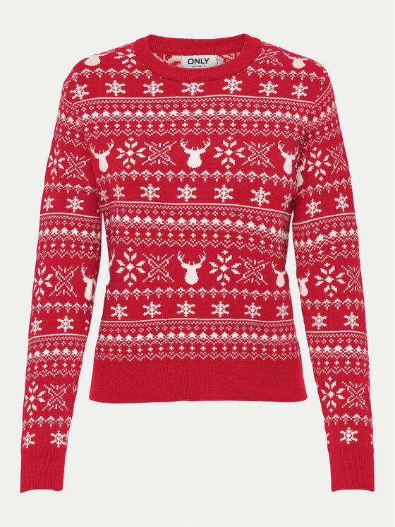 ONLY ONLY Sweater Xmas Winter 15327601 Piros Regular Fit