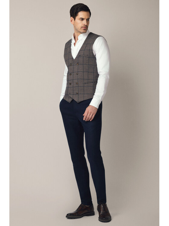 Lancerto Lancerto Kamizelka Subiaco KA131225000011 Brązowy Slim Fit
