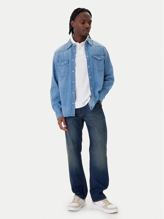 Tommy Jeans Tommy Jeans cămașă de blugi Western DM0DM23029 Albastru Regular Fit