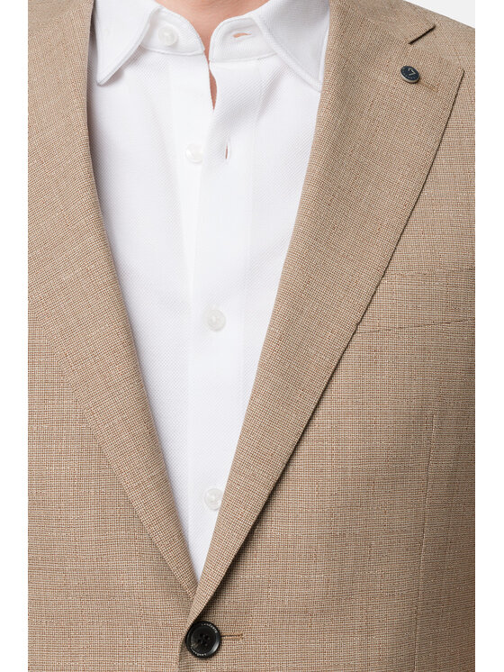 Lancerto Lancerto Garnitur Vancouver GA073123000019 Beżowy Slim Fit
