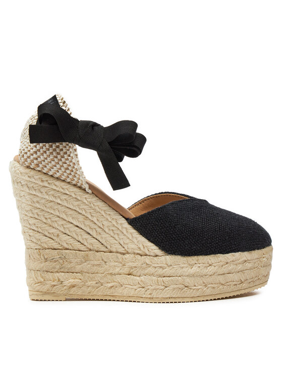 Espadrile Manebi La Havana Heart-Shaped Wedge Espadrilles O 7.9 WH Negru