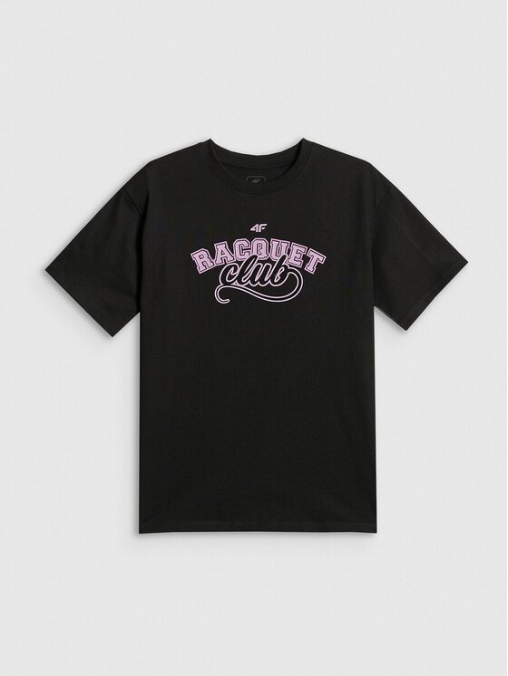 4F 4F T-Shirt 4FJRAW26TTSHF4242-20S Μαύρο Oversize