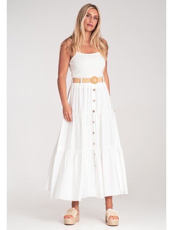 FIGL FIGL Spódnica maxi M1222 Biały Straight Fit