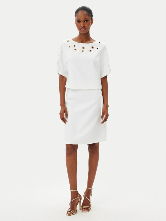 ARTIGLI ARTIGLI Mini sijonas ACGO000744 Balta Regular Fit