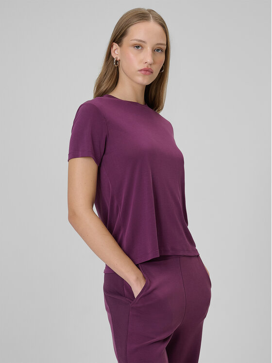 4F 4F T-Shirt SPORTS CLUB Bordowy Regular Fit