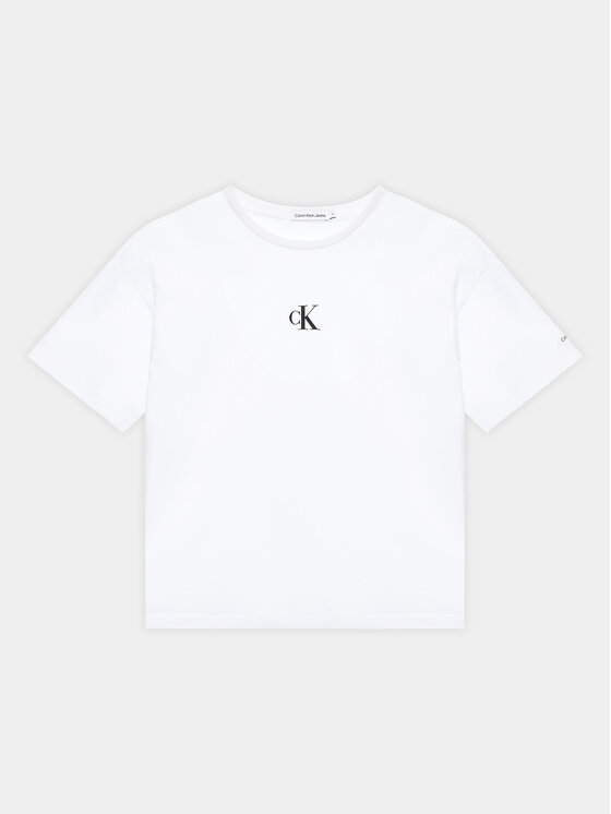 Calvin Klein Jeans Calvin Klein Jeans Majica IG0IG02136 Bela Boxy Fit