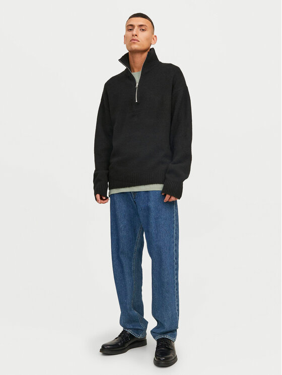 Jack & Jones Jack & Jones Sweter Ollie 12241817 Czarny Relaxed Fit