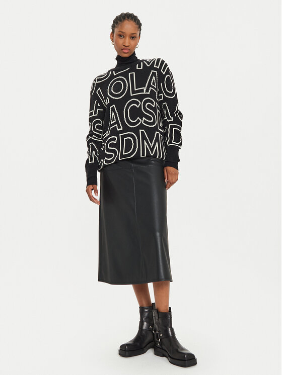 Max Mara Leisure Max Mara Leisure Φούστα από απομίμηση δέρματος Scilli 2426776028 Μαύρο Regular Fit