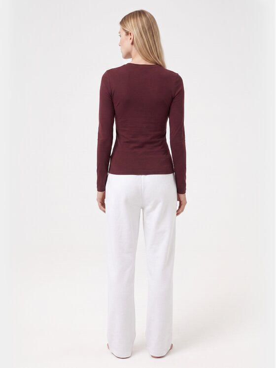 BASICLO BASICLO Longsleeve W-2253-184 Bordowy Slim Fit